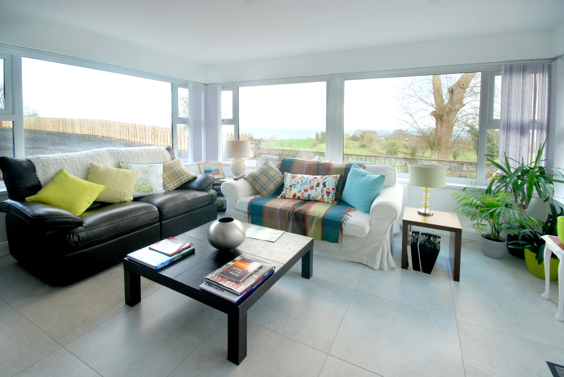 Sun room overlooking the sea